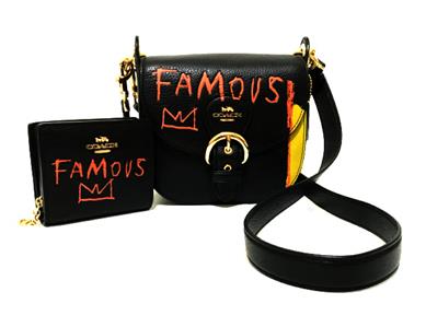MINT COACH FAMOUS BLK LEATHER X JEAN MICHEL BASQUIAT SM CROSSBODY