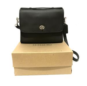 RARE Coach Vtg Classic Dark Gray Leather Sm Messenger Court Brief