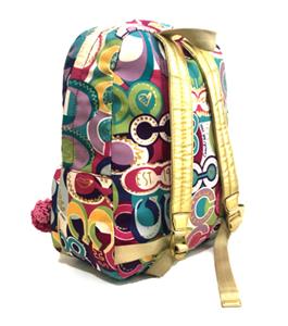 COACH Signature POPPY C Limited Edition Vintage Multicolor Backpack Bag *Damaged Coach signature poppy backpack - Gem main image 4