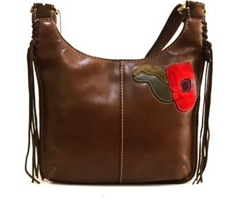 希少 COACH Ergo Suede Flower Sholder 9257 MINT COACH FINEST SUEDE RED FLORAL POPPY FOR PEACE HIPPIE