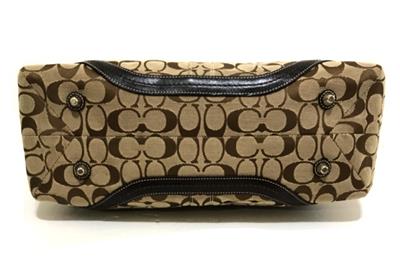 NEW Coach Soho Khaki Sig C Chocolate Leather Braided Zip Satchel