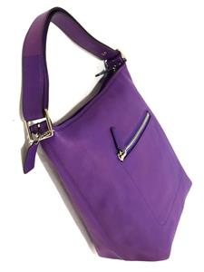RARE Coach Legacy Ultraviolet Purple Leather Zip Duffle Hobo