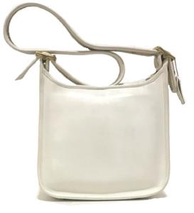 Old Coach Leather White Shoulder Bag Vintage Style Authentic