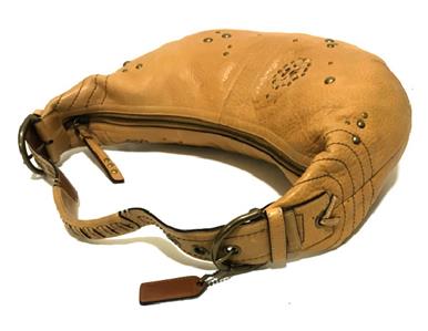 NICE Coach Mia Vintage Studded Camel Tan Leather Lg Hobo Shoulder