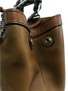 NICE Coach Y2K Hamptons Medium Caramel Leather Carryall Tote Bag