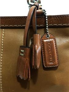 NICE Coach Y2K Hamptons Medium Caramel Leather Carryall Tote Bag