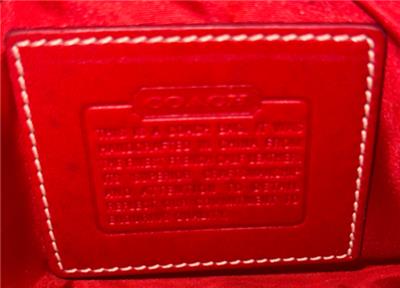 NWT Coach Embossed Signature C Legacy Cherry Red Leather Zip