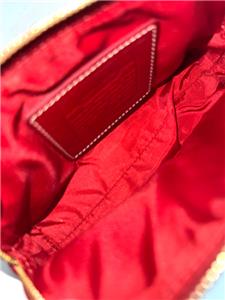 NWT Coach Embossed Signature C Legacy Cherry Red Leather Zip