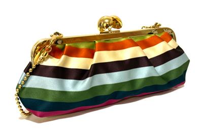 NEW COACH y2k LEGACY KISSLOCK MULTICOLOR SATIN EVENING CLUTCH