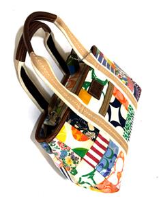 NICE COACH Y2K HAMPTON WEEKEND SIGNATURE MULTICOLOR PATCHWORK TOTE