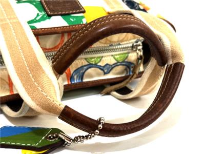 NICE COACH Y2K HAMPTON WEEKEND SIGNATURE MULTICOLOR PATCHWORK TOTE