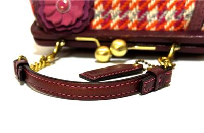 バッグ COACH Houndstooth Accessory Pouch rare Vintage COACH Girlie Boucle Hobo Houndstooth Wool Leather