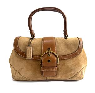 バッグ Old Coach Soho brown suede tote bag Genuine Used Beautiful Coach Signature Soho Tote Bag Leather