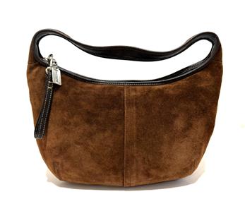 RARE COACH VINTAGE Y2K ERGO CHOCO BROWN FINEST SUEDE LEATHER HOBO