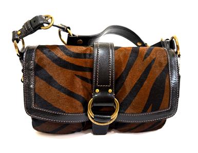 COACH2Wayバック RARE COACH LTD Y2K CHELSEA FIELD POCKET HAIRCALF ZEBRA STRIPE