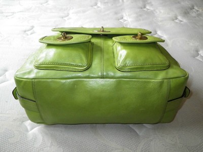 COACH Peyton Pearlized MINT GREEN Leather Legacy Tote Bag