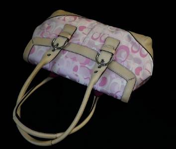 バッグ Coach Optic Pink Signature mini Pouch COACH OPTIC PINK SIGNATURE C VACHETTA FLAP SATCHEL TOTE BAG