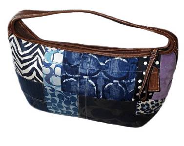 MINT Coach Indigo Denim Blue Patchwork Ergo XL Hobo Handbag Purse Bag NICE! | eBay