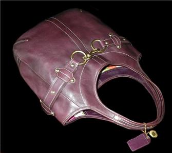 Coach Ltd Ed Belted Ergo Burnished Plum Leather Legacy XL Travel