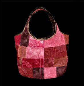 COACH Ltd Ed MULTICOLOR SUEDE & VELVET PATCHWORK ERGO LG