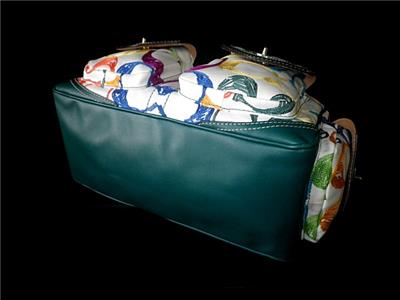 COACH Limited Edition LG TEAL MULTICOLOR STITCH SCRIBBLE