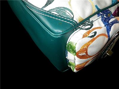 COACH Limited Edition LG TEAL MULTICOLOR STITCH SCRIBBLE
