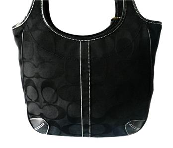バッグ Coach Black Leather XL Ergo Tote Purse NICE Coach Black Signature C Logo XL Ergo Shoulder Tote Bag