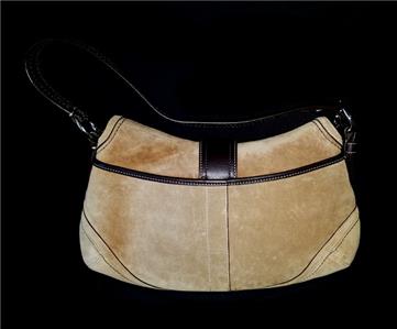 NEW Coach Vintage Soho Y2K Finest Suede Tan Leather Med Flap