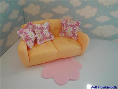 Barbie Doll House Living Room Diorama Furniture Accessories Sofa
