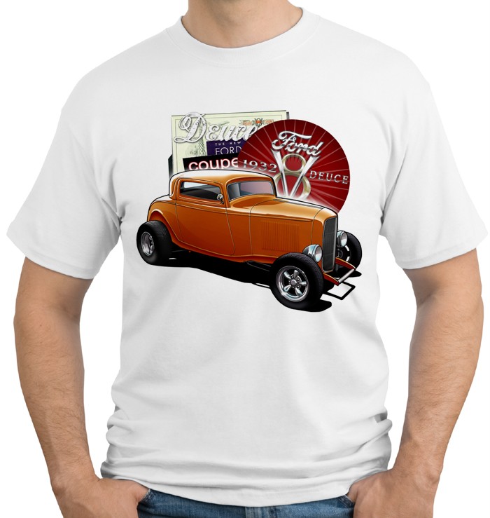 1932 Ford Deuce Hot Rod Coupe Short Sleeve T-shirts NWT automotive ...