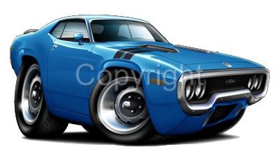 1971 - 1972 Plymouth Road Runner GTX Muscle Car Cartoon