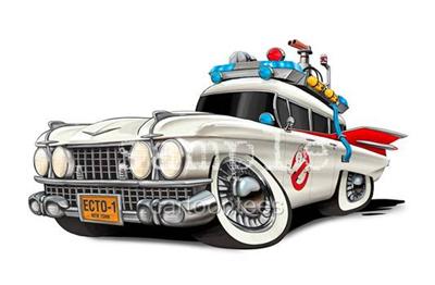 Ecto1 Ghostbusters Ambulance Hearse Car Cartoon T Shirt