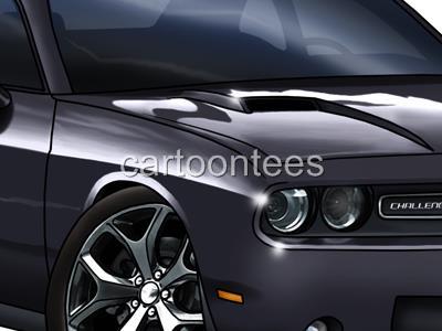 2015 Challenger Muscle Car Cartoon T-shirt #0595 Replica Automotive Art