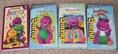 Barney 4 VHS Tapes 034 Imagination Island 034 034 Barney 039 s Alphabet ...