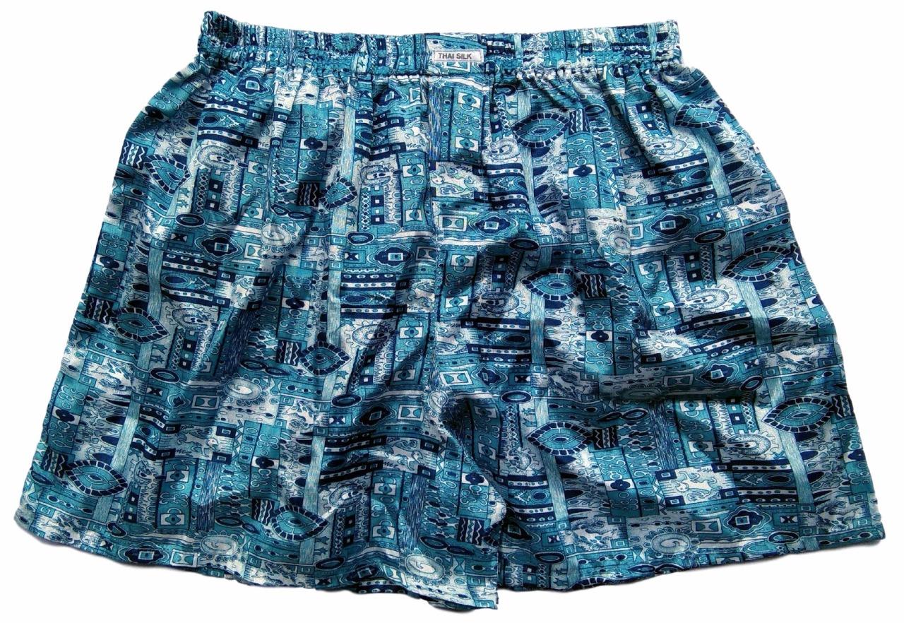 Mens Thai Silk Paisley Loose Boxer Shorts / 36