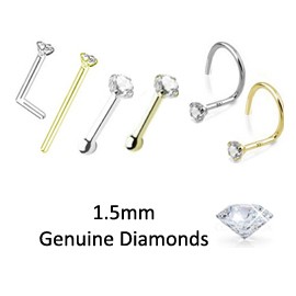 1 5mm Genuine Real Diamond Nose Ring Stud L Bend Screw Yellow Gold White Gold Ebay 1,460 results for nose pin diamond. 1 5mm genuine real diamond nose ring