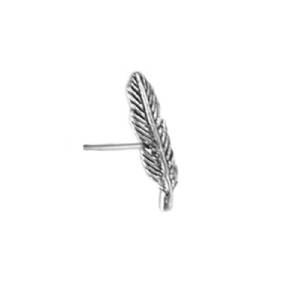 925 Sterling Silver Straight Straight Nose Stud Ring Leaf Feather 22 ...