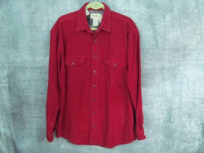Eddie Bauer Red Flannel Shirt L Lrg Tall LT 52
