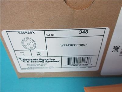 NEW EDWARDS SIGNALING & SECURITY WEATHERPROOF BACK BOX (348) DIE