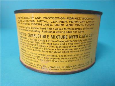 VINTAGE SC JOHNSON PASTE WAX MULTI-PURPOSE WOOD METAL