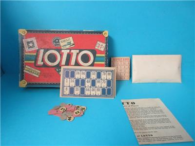 AWESOME VINTAGE ANTIQUE MILTON BRADLEY 1939 LOTTO TRUNK GAME 4351