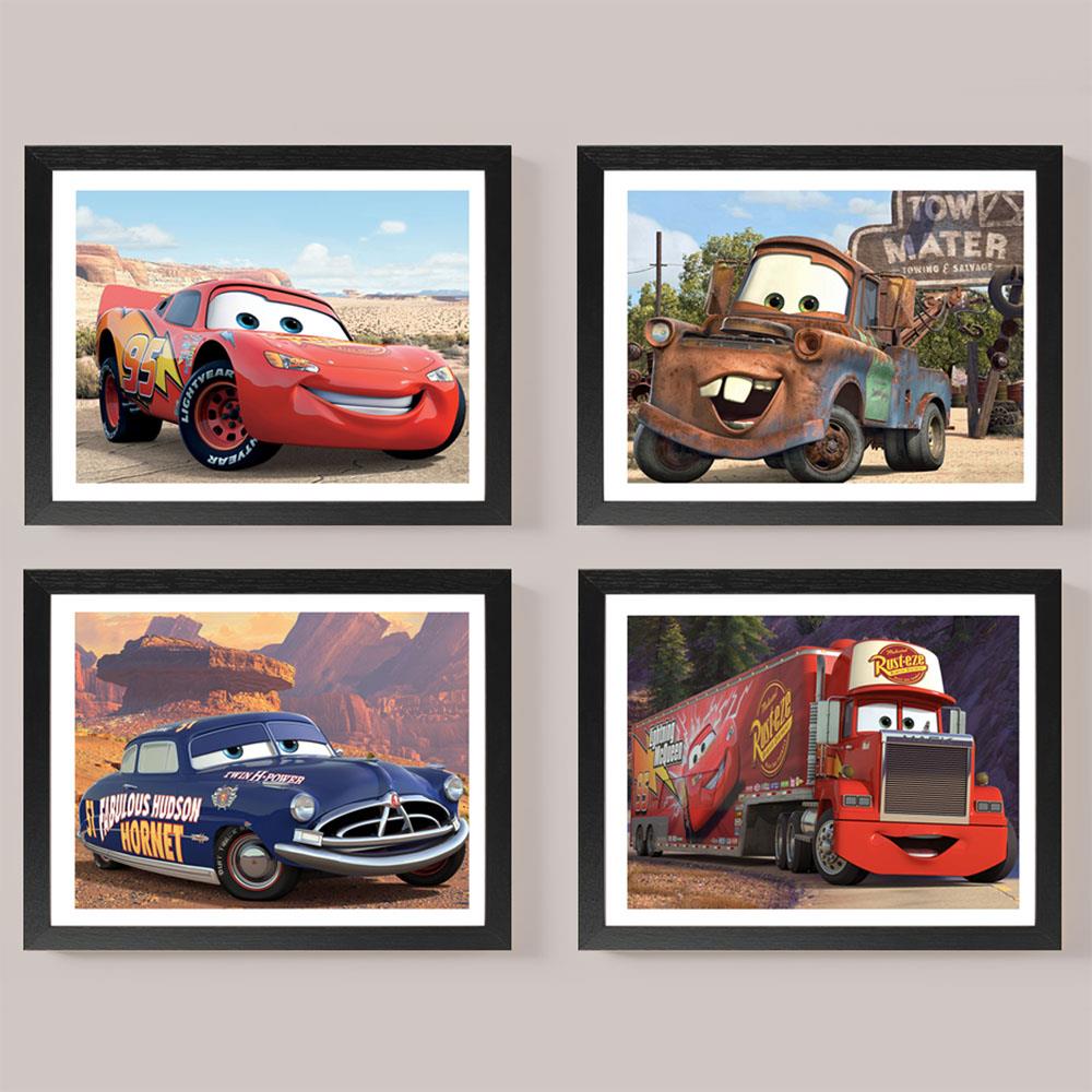 SET 4 Picture Print Disney CARS McQueen Mater King Mack Lorry Truck *OTHER CARS 