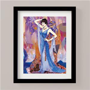 PAINTING DECO FLAPPER WOMAN CANDLESTICK TELEPHONE ART PRINT POSTER BB8420