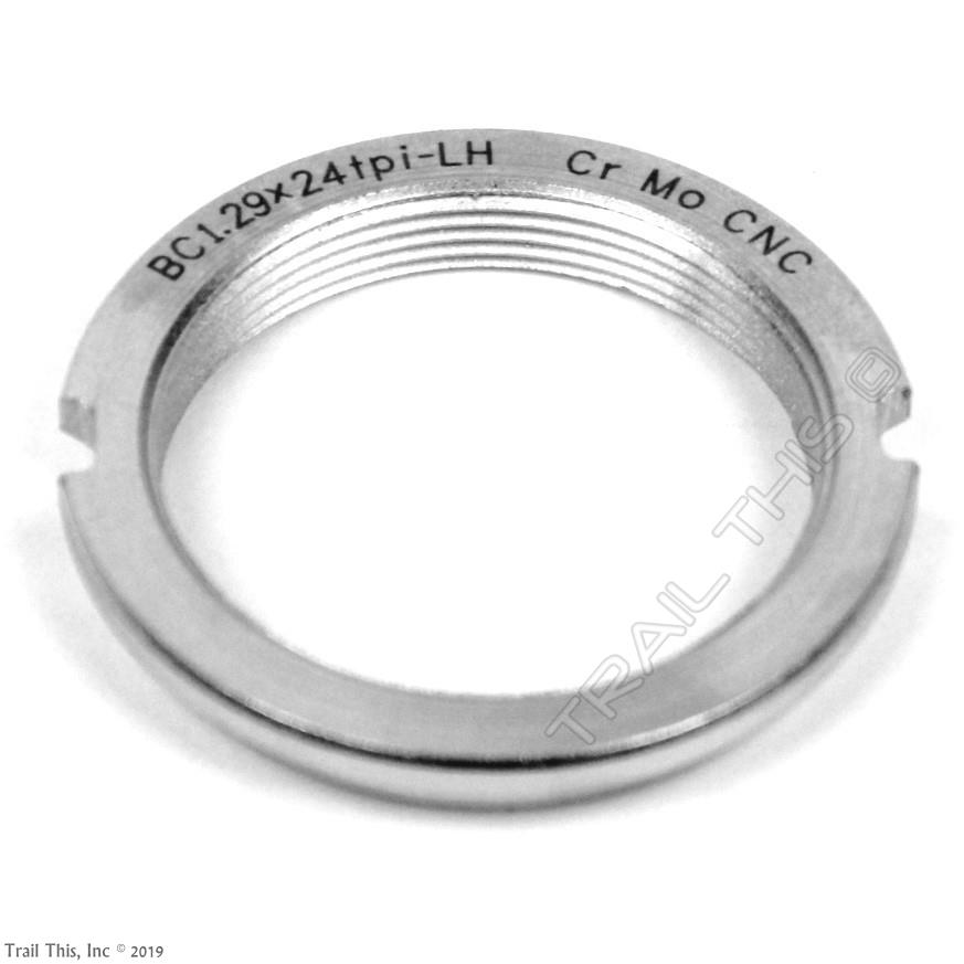 JOYTECH COG LOCKRING SILVER Track Fixed Gear Hub Lock Ring 1.29x24 tpi Left