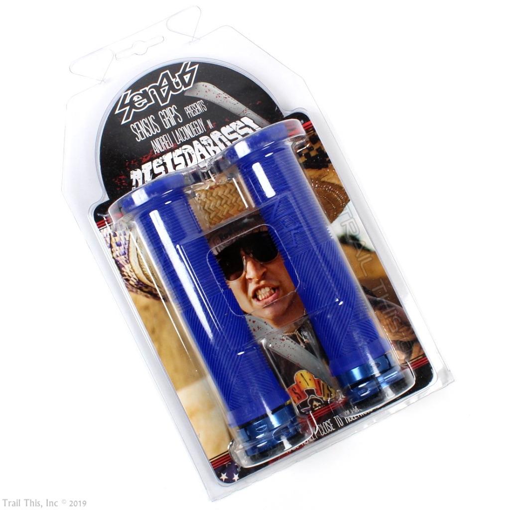 blue lock on mtb grips