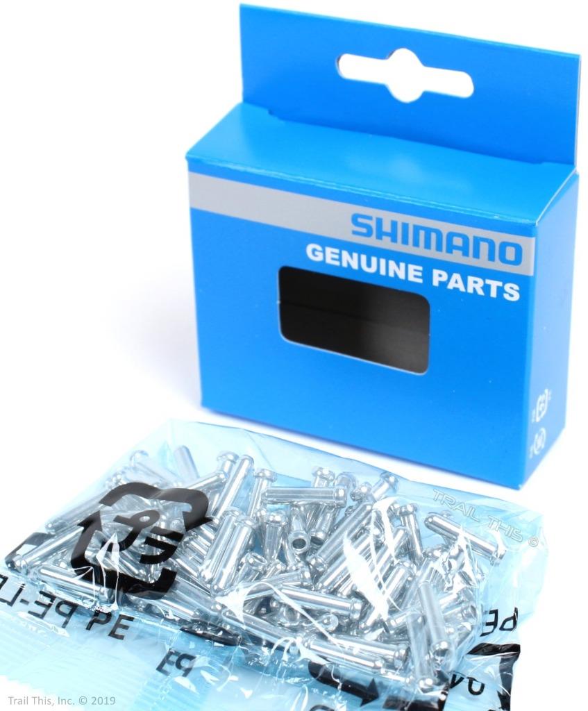 100 Genuine Shimano Brake Inner Caps Bike Cable End Crimps for 1.6mm