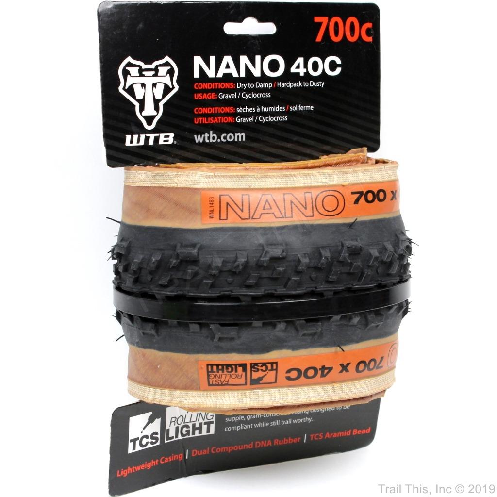 WTB Nano 40 Tire 700 x 40 TCS Tubeless Fast Rolling Gravel Bike Tire Black & Tan 714401106925 eBay