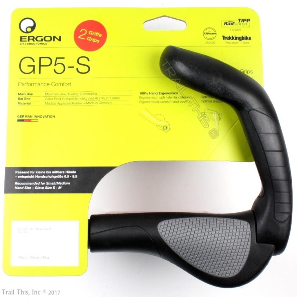 Ergon Gp5 S Small Ergo Handlebar Bicycle Grips 4 Finger Mtb Commuter Black Gray 4260477061034 Ebay