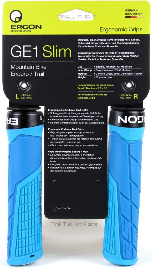 Blue Ergon GA2 Ergo Lock-On Handlebar Bike Grips for MTB Trail Hybrid