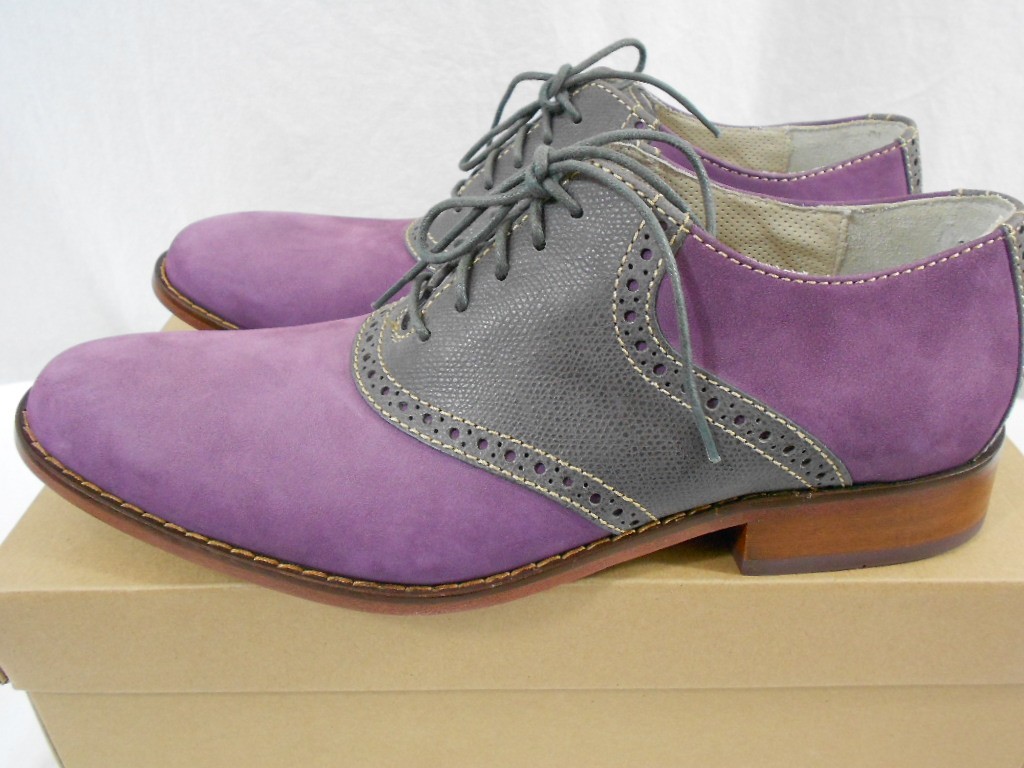 Cole Haan Air Colton Saddle Mens Oxford Dress Shoe Grape Purple Suede ...